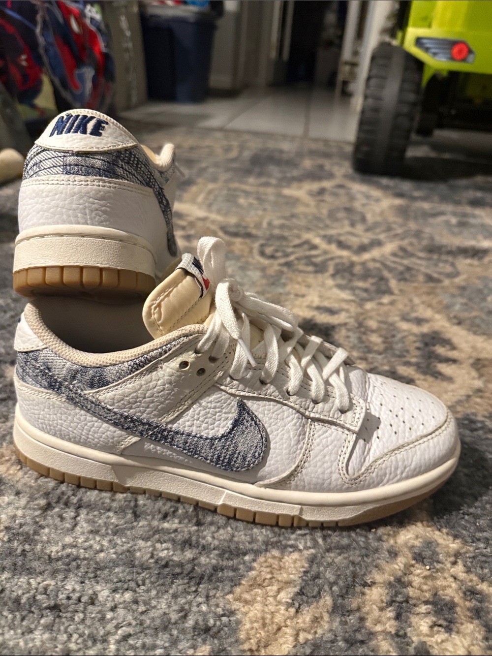 Nike Dunk Low Washed Denim White Blue Sneakers Retro FN6881-100 Men's Size 6